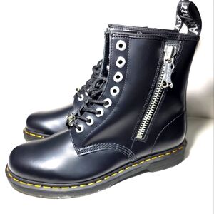 Dr Martens 1460 Zip Smooth Leather Lace Up Boots Black USM SIZE 11 New No Box